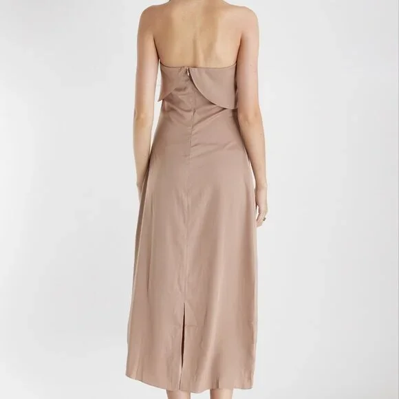 May Tiered Strapless Midi Dress - Blush - Picture 3 of 5